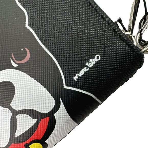 Marc Tetro Boston Terrier Saffiano Leather Zip Around Wristlet - 4.75” x 3.75” - Picture 2 of 6
